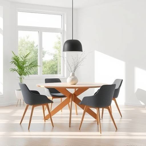 Bilde av et moderne spisebord med stoler